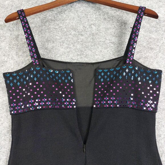 St. John Evening by Marie Gray Sz 10 Black Santana Knit Embellished Maxi Dress - Picture 10 of 14